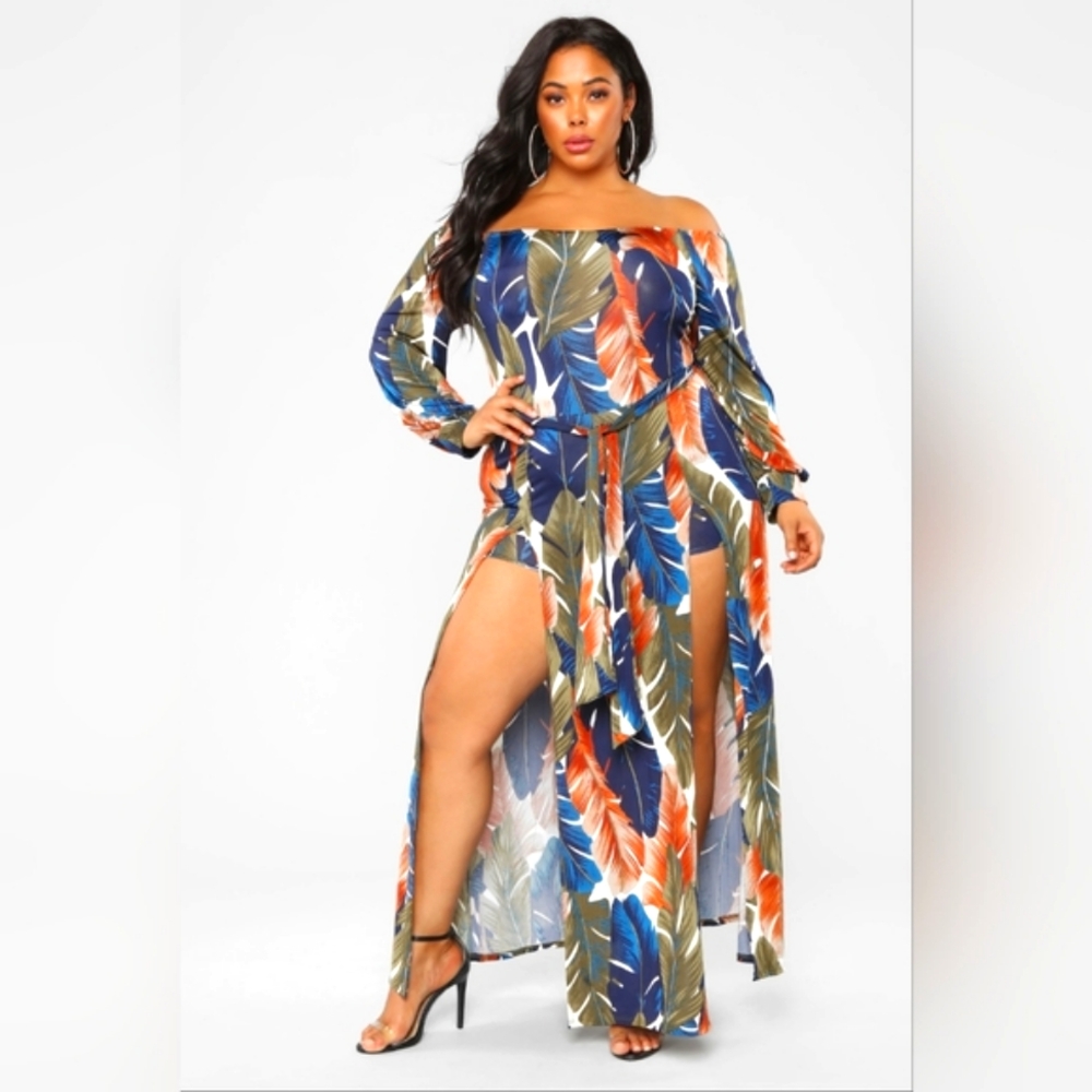 Fashion Nova Night Moves Dress Olivo/Combo